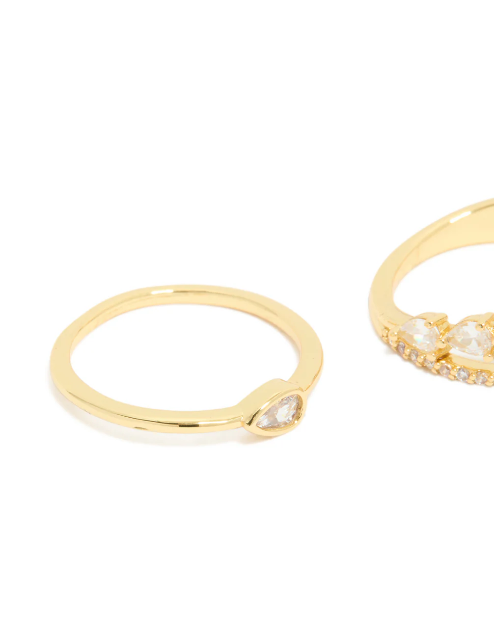 372-gold-plated-cubic-zirconia-teardrop-band-rings-3-pack-3.webp Gold Plated Cubic Zirconia Teardrop & Band Rings 3-Pack