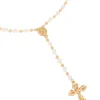 376-gold-plated-dainty-beaded-rosary-cross-y-necklace-1.webp Gold Plated Dainty Beaded Rosary Cross Y-Necklace