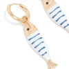 38-gold-white-blue-striped-fish-huggie-earrings-4.webp Gold White & Blue Striped Fish Huggie Earrings