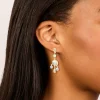 Gold Plated Green & Blue Cubic Zirconia Drop Earrings