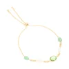 Gold Plated Green Cubic Zirconia Freshwater Pearl Toggle Bracelet