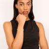 Gold Plated Green Cubic Zirconia Freshwater Pearl Toggle Bracelet