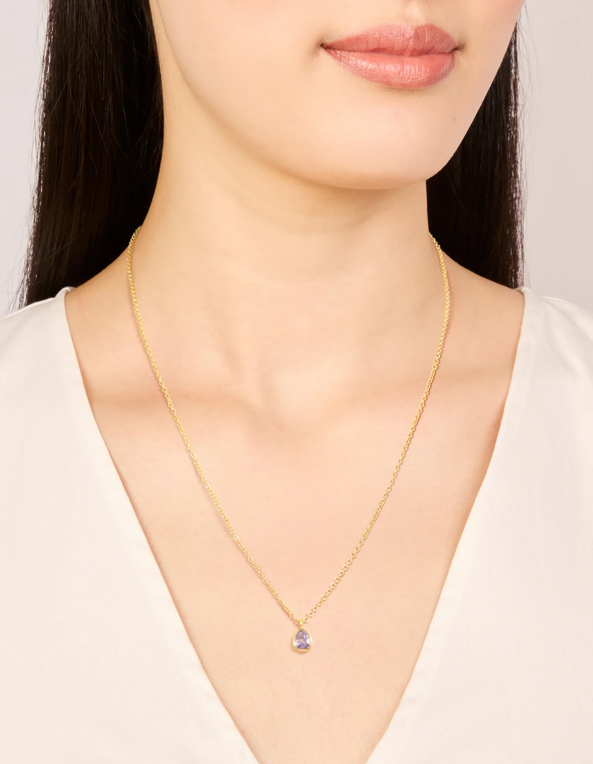 Gold Plated June Birthstone Necklace