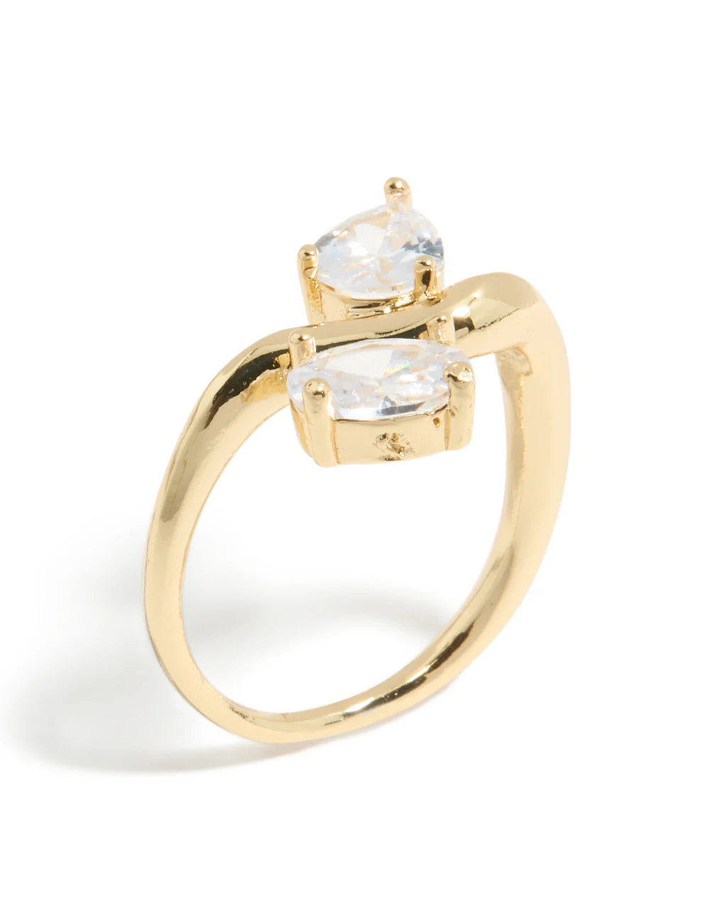 393-gold-plated-modern-double-clear-cubic-zirconia-ring-4.webp Gold Plated Modern Double Clear Cubic Zirconia Ring