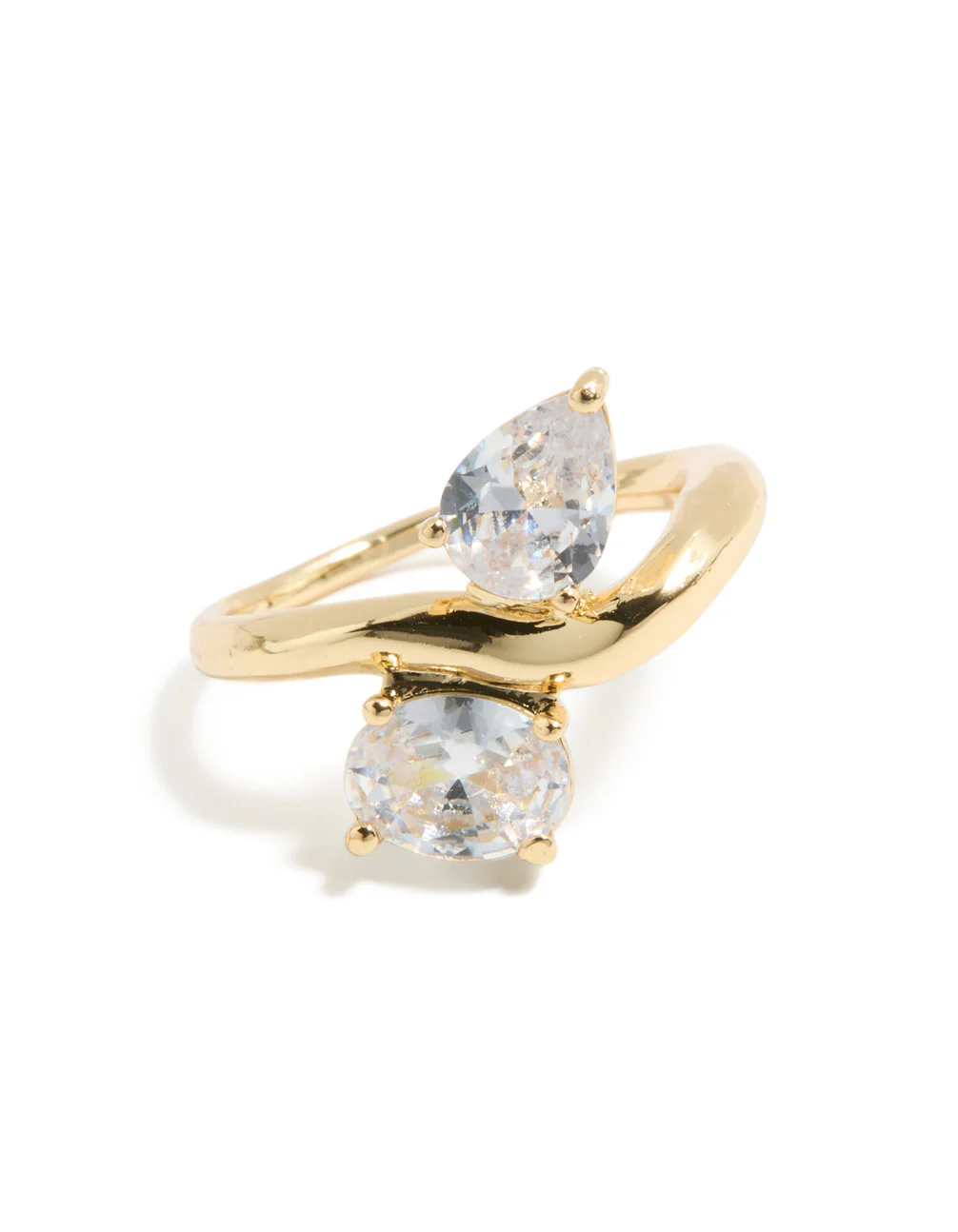393-gold-plated-modern-double-clear-cubic-zirconia-ring-5.webp Gold Plated Modern Double Clear Cubic Zirconia Ring