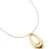 396-gold-plated-modern-organic-pendant-statement-necklace-1.webp Gold Plated Modern Organic Pendant Statement Necklace
