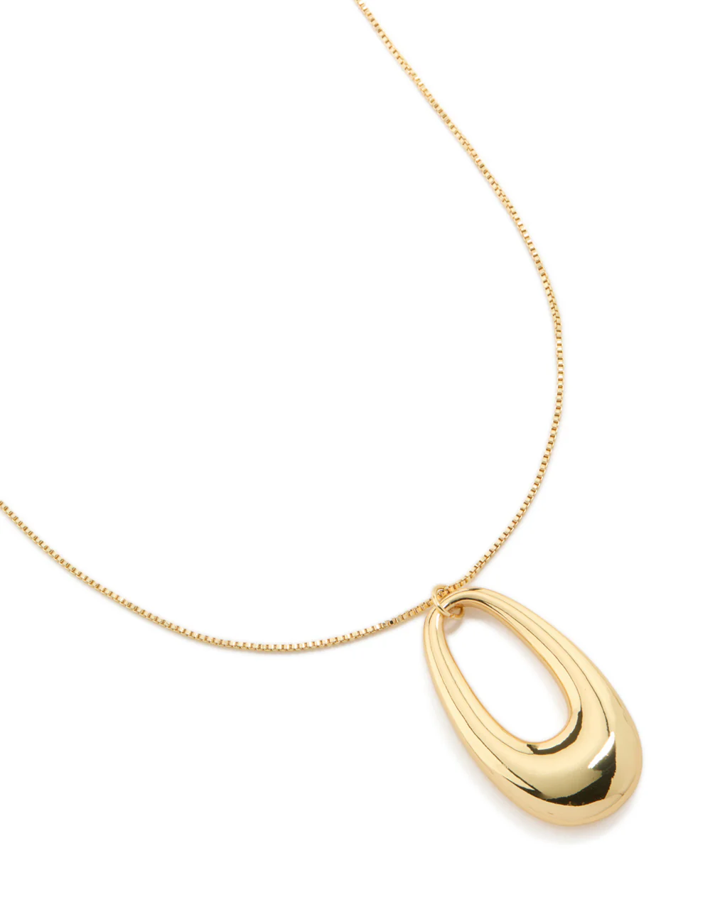 396-gold-plated-modern-organic-pendant-statement-necklace-1.webp Gold Plated Modern Organic Pendant Statement Necklace