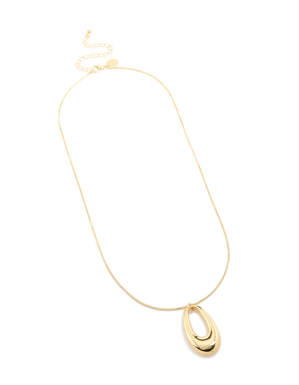 396-gold-plated-modern-organic-pendant-statement-necklace-2.webp Gold Plated Modern Organic Pendant Statement Necklace