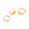 Waterproof Gold Plated Stainless Steel & Acrylic Stacking Rings 3-Pack