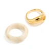 Waterproof Gold Plated Stainless Steel & Acrylic Stacking Rings 3-Pack