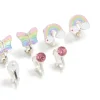 Kids Silver Rainbow Unicorn Cat Clip On Earrings 5-Pack