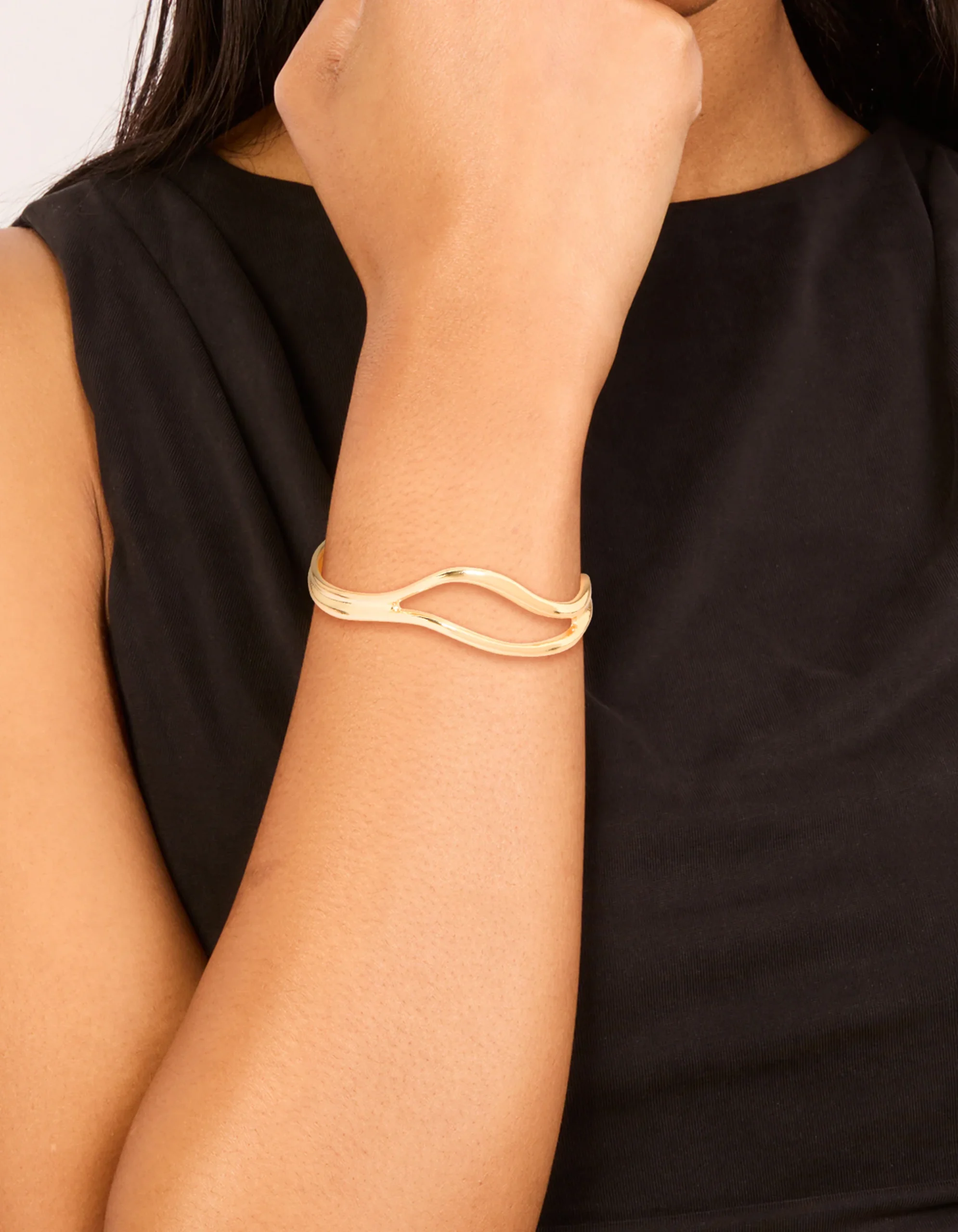 400-gold-plated-organic-open-wave-wrist-cuff-1.webp Gold Plated Organic Open Wave Wrist Cuff
