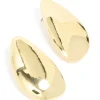 Gold Plated Organic Teardrop Statement Earrings