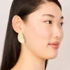Gold Plated Organic Teardrop Statement Earrings