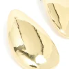 Gold Plated Organic Teardrop Statement Earrings