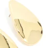 Gold Plated Organic Teardrop Statement Earrings