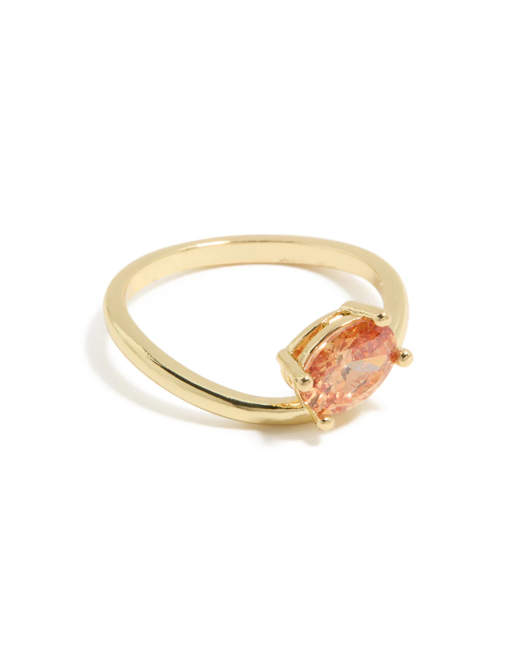 405-gold-plated-peach-cubic-zirconia-ring-2.webp Gold Plated Peach Cubic Zirconia Ring