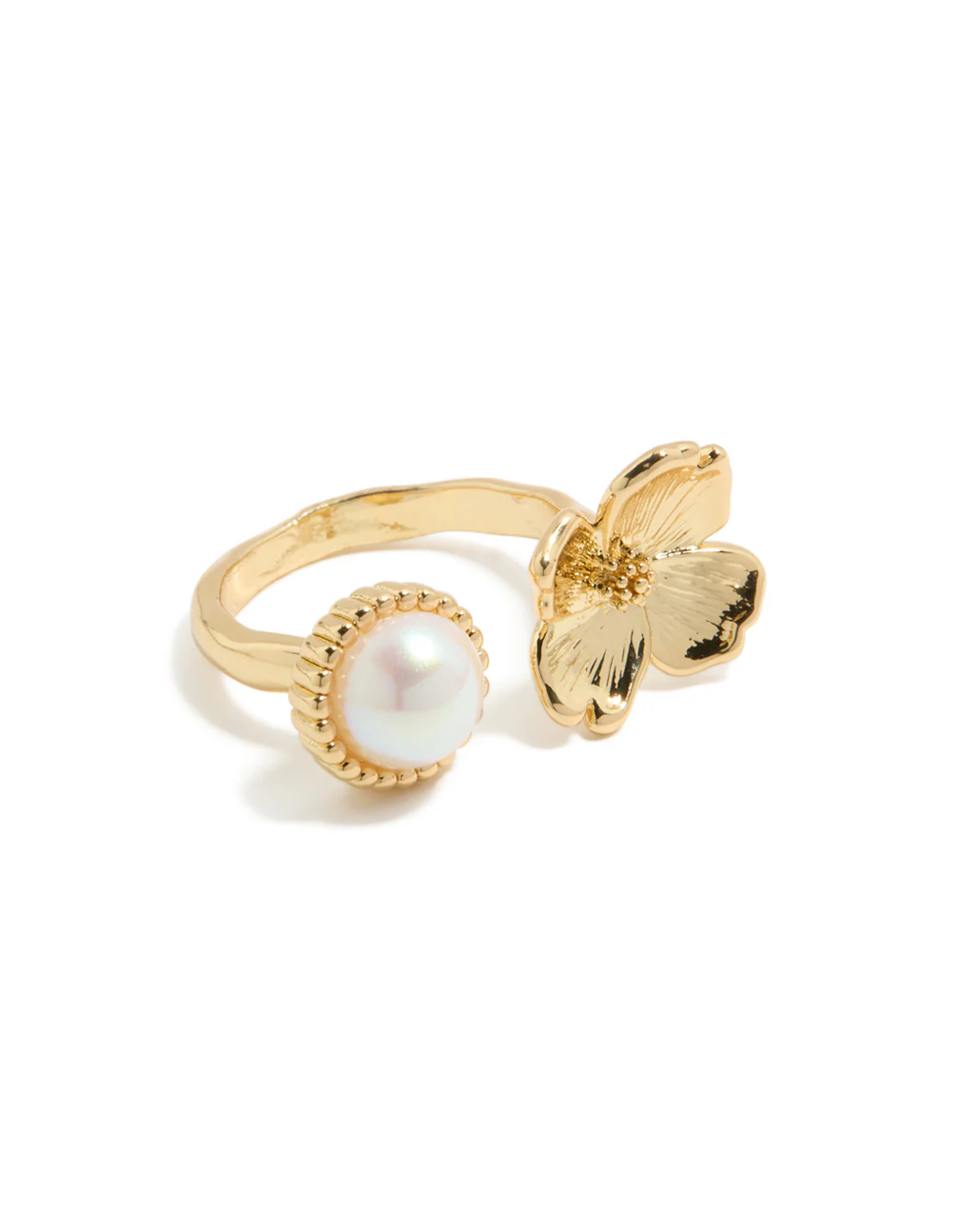 408-gold-plated-pearl-flower-ring-2.webp Gold Plated Pearl & Flower Ring