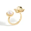 408-gold-plated-pearl-flower-ring-4.webp Gold Plated Pearl & Flower Ring