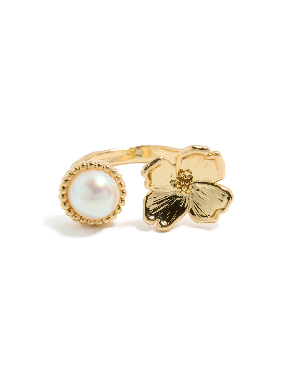 408-gold-plated-pearl-flower-ring-5.webp Gold Plated Pearl & Flower Ring