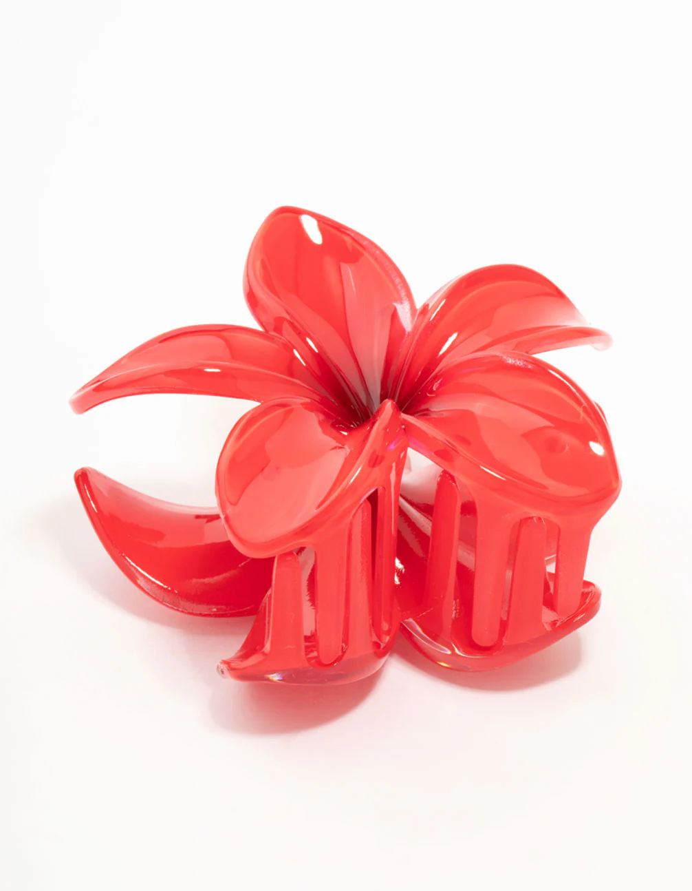 Red Frangipani Claw Clip