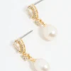 411-gold-plated-pearl-pear-diamante-drop-earrings-2.webp Gold Plated Pearl Pear Diamante Drop Earrings