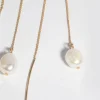 Gold Plated Pearl Thread Through Earrings