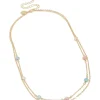 413-gold-plated-pink-blue-stones-layered-necklace-2.webp Gold Plated Pink & Blue Stones Layered Necklace