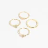 Gold Plated Semi-Precious Stone Ring Pack