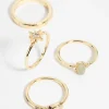 Gold Plated Semi-Precious Stone Ring Pack