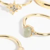 Gold Plated Semi-Precious Stone Ring Pack
