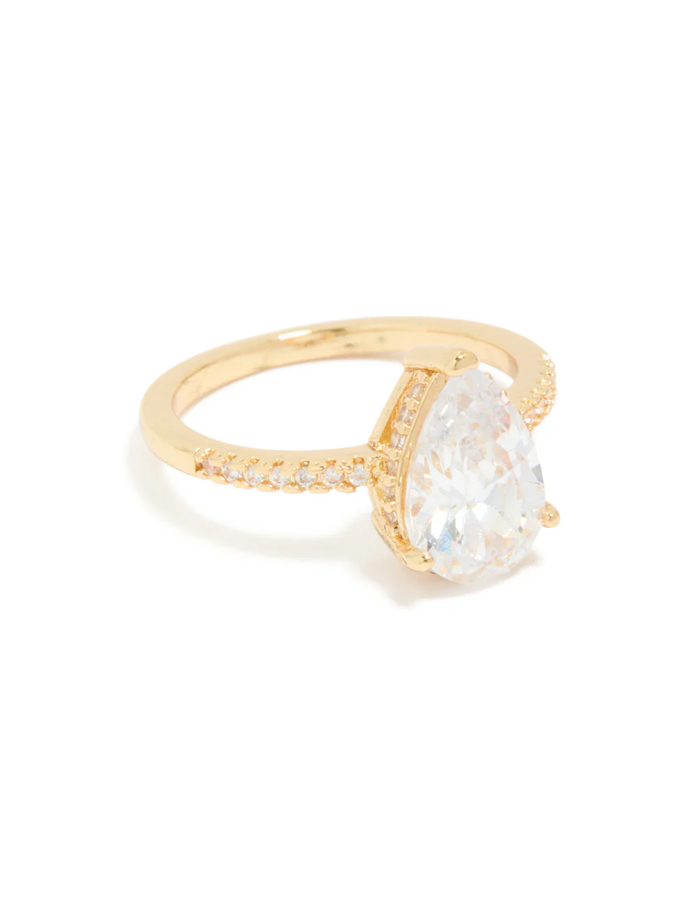 422-gold-plated-solitaire-pear-cubic-zirconia-textured-ring-2.webp Gold Plated Solitaire Pear Cubic Zirconia Textured Ring
