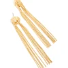 Gold Plated Statement Fringe Knot Earrings