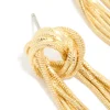 Gold Plated Statement Fringe Knot Earrings