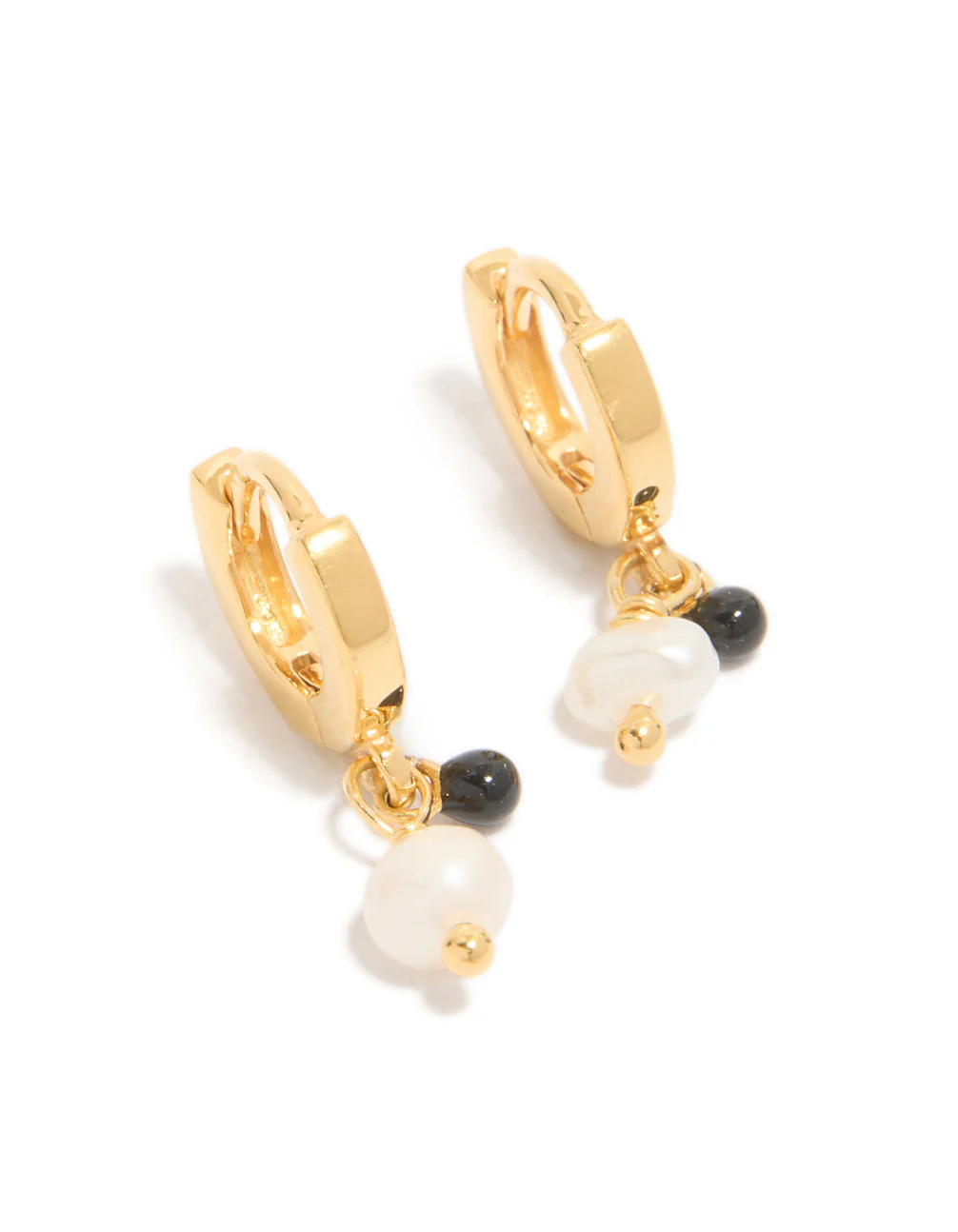 429-gold-plated-sterling-silver-pearl-drop-huggie-earrings-2.webp Gold Plated Sterling Silver & Pearl Drop Huggie Earrings