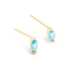 Gold Plated Sterling Silver Blue Cubic Zirconia Marquise Earrings