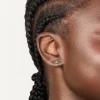 Gold Plated Sterling Silver Blue Flower Stud Earrings