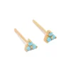 Gold Plated Sterling Silver Blue Flower Stud Earrings