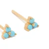 Gold Plated Sterling Silver Blue Flower Stud Earrings