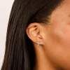 Gold Plated Sterling Silver Light Blue Enamel Huggie Earrings
