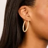 Gold Plated Surgical Steel  Crossover Hoop Earrings 40 MM