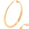 Gold Plated Surgical Steel  Crossover Hoop Earrings 40 MM