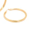 Gold Plated Surgical Steel  Crossover Hoop Earrings 40 MM