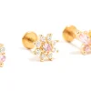 Gold Plated Surgical Steel Butterfly & Flower Flat Backs 3-Pack
