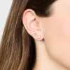 Gold Plated Surgical Steel Cubic Zirconia Bezel Stud Earrings