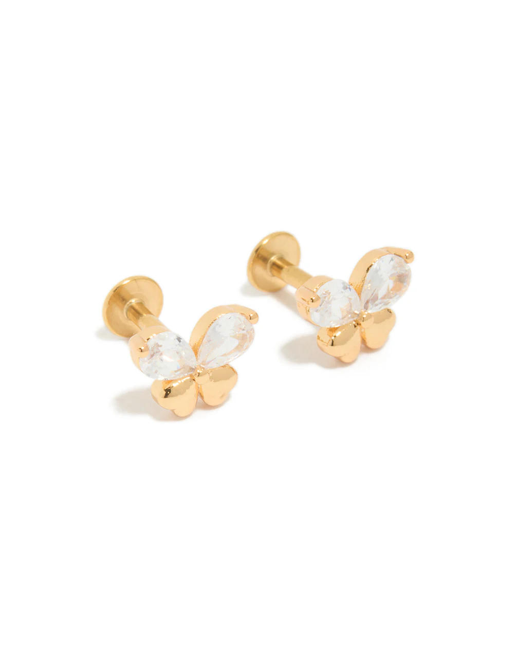 448-gold-plated-surgical-steel-cubic-zirconia-butterfly-flat-back-studs-2.webp Gold Plated Surgical Steel Cubic Zirconia Butterfly Flat Back Studs