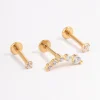 Gold Plated Surgical Steel Cubic Zirconia Crawler Flat Back Pack