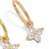 Gold Plated Surgical Steel Cubic Zirconia Flower Sleeper Earrings