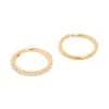 Gold Plated Surgical Steel Cubic Zirconia Hinged  & Plain Nose Rings 2-Pack