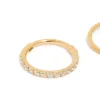 Gold Plated Surgical Steel Cubic Zirconia Hinged  & Plain Nose Rings 2-Pack